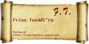 Friss Teodóra névjegykártya